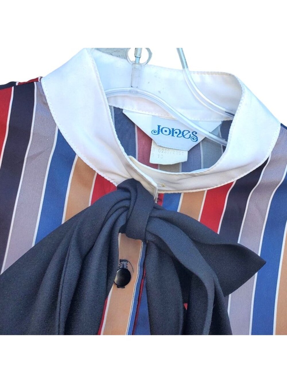Vintage Shirtdress Dress Stripe Long Sleeve S 70s Modest Polyester - Picture 12 of 12